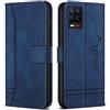 Bravoday Cover per Oppo Realme 8 4G / Oppo Realme 8Pro, Flip Custodia in Pelle PU Portafoglio Custodia per Oppo Realme 8 4G / Oppo Realme 8Pro, con Slot per Schede, Blu