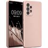 kwmobile Custodia Compatibile con Samsung Galaxy A53 5G Cover - Protezione Back Case Morbida - Silicone TPU Effetto Metallizzato Oro Rosa Metallizzato