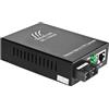 BAUDCOM Convertitore multimediale in Fibra Gigabit Ethernet 10/100/1000M, ricetrasmettitori SC monomodali integrati, da RJ45 a 1000Base-LX (Dual Fiber, 20KM)