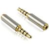 KIRVOS 2 adattatori jack da 3,5 mm a presa da 2,5 mm, in lega di alluminio, 3,5 mm, per cuffie, cellulare, auricolari, microfono