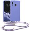 kwmobile Custodia Compatibile con Samsung Galaxy A40 Cover - Back Case in Silicone TPU - Protezione Smartphone con Cordino - lavanda