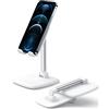 UGREEN Supporto Telefono Tavolo, Porta Cellulare Scrivania Portatile, Appoggia Tablet Regolabile 60° Compatible con 4,7-7,9 iPad iPhone 13/12/ 11, Galaxy A50 S20 S10, Huawei P40 ECC Bianco
