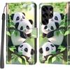 Haninsuze Cover per Samsung Galaxy S25 Ultra, Portafoglio PU Pelle, panda | Interno TPU Antiurto, Anti-Graffio, Fessura per Schede, Supporto Stand, Design Libro, Flip
