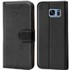Verco custodia per Samsung Galaxy S7 Edge, Case per Galaxy S7 Edge Cover PU Pelle Portafoglio Protettiva, Nero