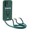 yanasuo Cover con Collana Compatibile con Samsung Galaxy S24 Ultra, Cover con Pratico Cordino, Slidable Protezione Fotocamera Slot Carte 360° Anello Supporto, Verde Scuro