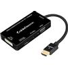 Cabledeconn Multiport 4-In-1.Hdmi To HDMI Dvi 4.K VGA Adapter Cavo With Audio Output Convertitore (Black)