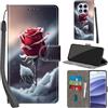 Haninsuze Cover per Xiaomi Redmi Note 14 Pro/Note 14 Pro Plus 5G Custodia Cover Pelle Libro Portafoglio con Porta Carte Magnetica Protezione Antiurto Cuoio Flip Case Custodia, Rose