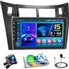 Hikity 2+64G Autoradio per Toyota Yaris 2006-2011 con CarPlay Android Auto | 9 pollici Radio Android 15 con Bluetooth FM/RDS GPS WiFi Mirror Link EQ SWC microfono telecamera di retromarcia