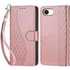 KENHONER Custodia per iPhone 17e / 16e Cover, Oro rosa | Portafoglio in Pelle PU Retro, Antiurto Flip, Slot per Schede, Funzione Stand, Chiusura Magnetica