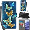 Haninsuze Cover per Xiaomi Redmi Note 14 Pro/Note 14 Pro Plus 5G Custodia Cover Pelle Libro Portafoglio con Porta Carte Magnetica Protezione Antiurto Cuoio Flip Case Custodia, farfalla dorata