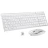 iClever Tastiera e mouse wireless per Mac, tastiera wireless ricaricabile iClever GK08, design ergonomico, connessione stabile 2,4 G, sottile, bianco, tastiera e mouse per Windows, Mac OS (argento 1)