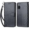 KENHONER Compatibile Cover con Xiaomi Redmi Note 10 Pro/Note 10 Pro Max,Premium Pelle PU Portafoglio Flip Libro Custodia Cover per Redmi Note 10 Pro [Protezione Completa] (Nero)