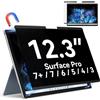 Protescreen Magnetica Filtro Privacy per Microsoft Surface Pro 7 Plus/Pro 7/Pro 6/Pro 5/Pro 4/Pro 3, 12.3 Pollici Pellicola Schermo Protezione, Removibile Magnetico Pellicola Anti Luce Blu Antiriflesso Anti Spia