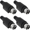 OTOTEC 4 connettori mini DIN a 4 pin per saldatura, 7,5 A, 24 V, mini DIN, connettore di alimentazione per fotocamera, mixer audio, proiettore, sistema audio domestico, spina di saldatura mini DIN non