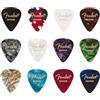 Fender 351 Plettri Celluloide Medi Assortiti per Chitarra, 12 Pz | Forma classica 351, prodotta negli Stati Uniti, colori assortiti, sensazione al tatto simile alla celluloide