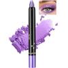 Jutqut Pennino per ombretto con glitter viola, luccicante metallizzato, matita per occhi #09