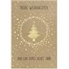 bsb - Biglietto di auguri di Natale Frohe Weihnachten, con abete dorato, in carta kraft