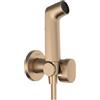 hansgrohe Doccetta bidette S con 1 tipo di getto a risparmio idrico (EcoSmart), incl. valvola d'arresto, supporto doccia e flessibile doccia 1,25 m, per acqua fredda, bronzo spazzolato, 29230140