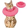 PUMYPOREITY Collare Protettivo Gatto, Morbido Collare Elisabettiano Sterilizzato Ciambella per Gatti Collo Collare-Protettivo Elisabettiano Anti-Morso(Rosa, M)