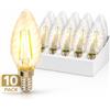 HAVA Confezione da 10 candele a filamento LED Twist E14, 2 W, bianco caldo 2700 K
