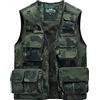 Sukany Giacca da uomo per tempo libero, lavoro all'aperto, safari, pesca, viaggio, con tasche multiple, gilet in rete per fotografia, cachi, S