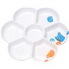 HOTMNTY Tavolozza di Fiori, Tavolozza per Pittura in Plastica, Tavolozze per Miscelare, Bianca Tavolozza dei Colori Tavolozza di Vernice Vassoio di Miscelazione Palette di Pittura in Plastica, 17 cm, 1 Pezzo