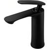 INHHCED Rubinetto Per Bagno Con Trattamento Galvanico, Rubinetto Monocomando Per Lavabo Da Bagno, Altezza Bocca 70 Mm, Nucleo Valvola A Disco In Ceramica, Realizzato In Lega Di Zinco (Nero)