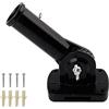 MYLERCT Supporto Pennone Regolabile 180°, Alluminio, 26,8 mm | Nero Colore Staffa Attacco per Asta Bandiera, Staffa per Bandiera, Antiruggine, Antivento, per Uso Domestico e Giardino