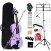 Aileen MUSIC Aileen 4/4 Violino Completo per Adulti Principianti, kit di Avviamento al Violino per Bambini dai 12 anni in su, Set di Violini Viola per Studenti con 13 Accessori, incluso Adesivo per Tastiera