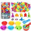 SAMISO Giochi Montessori 2 3 4 Anni,48 Pezzi Montessori Giocattolo Educativo,Conteggio degli Dinosauro con Tazze di ordinamento abbinate,Gioco Educativi Colori Ordinamento Giocattoli