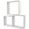 H HANSEL HOME Set di 3 Mensole a Cubo Quadrato da Muro Decorativo Colore Bianco, Mensole da Parete Fissaggio Invisibile 30/27/24 cm