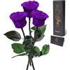 Yamonic Rosa Stabilizzata Regalo Donna,Festa della Mamma Idee Regalo,Rosa Eterna con Steli Regali per Donne Compleanno,Vera Rosa Regali Mamma,3 Rose