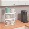 ROFAY Mensola angolare in metallo a 3 ripiani per bancone e armadio da cucina, scaffale angolare per piatti, piatti, dispensa e bagno, in acciaio antiruggine, design salvaspazio (bianco)