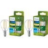 Philips Lampadina LED UltraEfficient Trasparente P45 a Filamento, Attacco E14 Piccolo Edison, Classe Energetica A, 252 lm, Equivalente 25W, Bianco Caldo (2700K), 50.000 ore, Pacco da 2