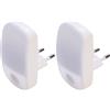 Poly Pool - PP3104 Punto Luce Notturno A LED Gialli Con Sensore Crepuscolare - Accensione Automatica Nelle Ore Notturne - Luce LED con Presa - Camera Bambini, Bagno, Corridoio (Confezione da 2)