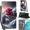 Haninsuze Cover per Honor Magic 5 Lite 5G Custodia Cover Pelle Libro Portafoglio con Porta Carte Magnetica Protezione Antiurto Cuoio Flip Case Custodia Cover per Honor Magic5 Lite, Rose