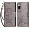 KENHONER Compatibile Cover con Xiaomi Redmi Note 10 Pro/Note 10 Pro Max,Premium Pelle PU Portafoglio Flip Libro Custodia Cover per Redmi Note 10 Pro [Protezione Completa] (Grigio Farfalla)