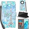 Haninsuze Cover per Honor Magic 5 Lite 5G Custodia Cover Pelle Libro Portafoglio con Porta Carte Magnetica Protezione Antiurto Cuoio Flip Case Custodia Cover per Honor Magic5 Lite, Torre