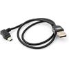 SYSTEM-S Cavo angolare Sinistro 90°, Mini USB, Lunghezza 50 cm, con Presa Maschio, Cavo Dati e di Ricarica