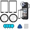 HAPPOW 2 pellicole protettive per lenti e 2 pellicole protettive per display Insta 360 X4, set di accessori di protezione, girevole 3D, protezione per obiettivo, antipolvere, anticaduta, antigraffio