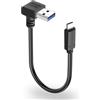 JSADZKJ Cavo USB 3.0 a USB C a 90 gradi Trasferimento dati 5Gbps e ricarica rapida 3 A Cavo corto tipo C,cavo USB-A a USB-C per telefoni 16/15,tablet,laptop,auto 25cm (Angolo giù)