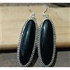 Attraente Onice Nera Gemma 925 Argento Sterling Fatto a Mano Orecchino D-19