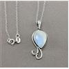 Pendente In Argento Sterling 925 Con Pietra Luna Arcobaleno Reale S-641