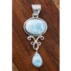 Ciondolo Fatte a Mano In Argento Sterling 925 Con Gemma Larimar Naturale