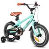 STITCH Vintage - Bicicletta per bambini da 18 pollici per ragazzi e ragazze di 6-8 anni, bicicletta per bambini con stabilizzatori e supporto, colore: blu