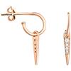 SOFIA MILANI - Orecchini da Donna in Argento 925 - Placcati in Oro Rosa e con Pietra Zircone - Creoli a Barra - 21032