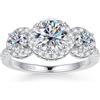 AOMEKASO Anello per Donna-1CT Anello in Moissanite-con Certificato GRA, Design Pruna Neve a Tre Petali, Argento 925,Colore D,Purezza VVS1, Taglio al Plasma, Adatto per: Quotidiano/Festa/Appuntamento/Matrimonio