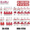 EARU Interruttore Automatico Miniaturizzato DZ47 3A-125A AC 230V 400V Tipo C, Protezione da Sovraccarico, Montaggio su Guida DIN