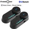 Freedconn Casco Auricolare Bluetooth Gruppo Interfono per moto Cuffie FM Musica Condividi Intercomunicador fino a 6 ciclisti T Com VB