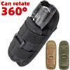 NONE Custodia per torcia tattica Borsa per torcia da cintura Accessorio per illuminazione da caccia durevole Kit di sopravvivenza per esterni Custodia con moschettone da 360 gradi
